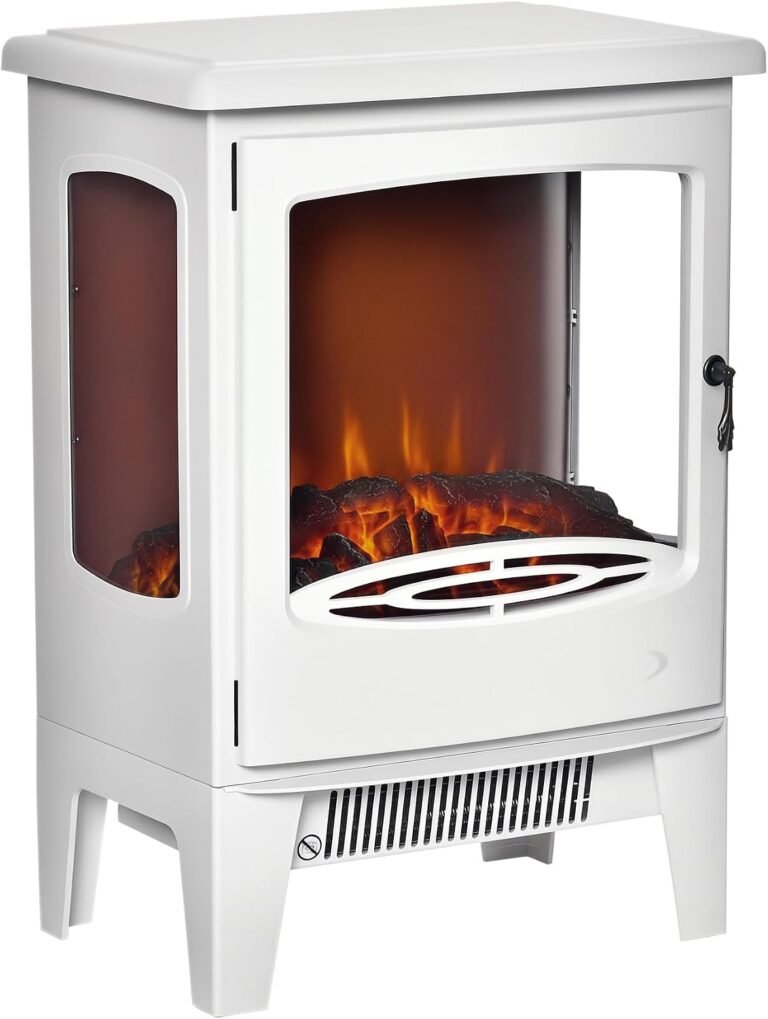 HOMCOM – Cheminée électrique poêle style Néo-rétro 900-1800 W