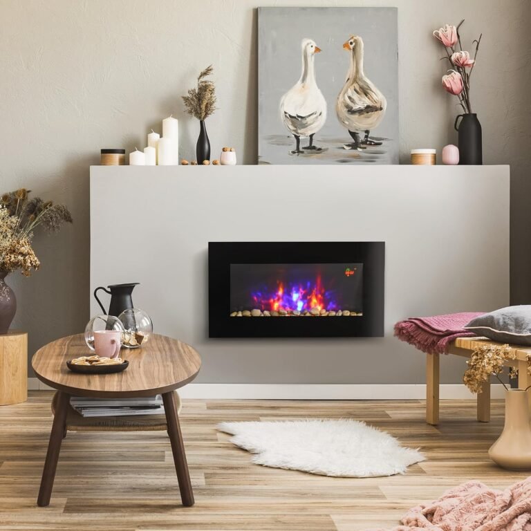 HOMCOM – Cheminée Électrique Murale 1000/2000 W